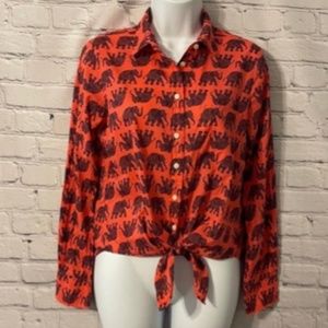 J. CREW ELEPHANT TOP IN ORANGE